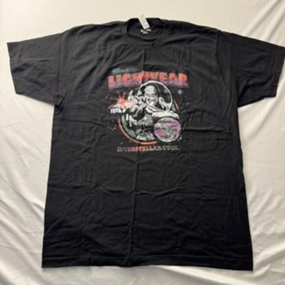 Disney Pixar Buzz Lightyear Interstellar Tour Graphic T-Shirt Mens XL Black New